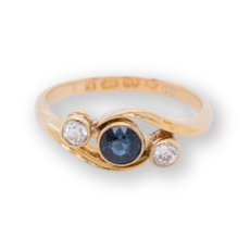 Sapphire and Diamond Triple Ring