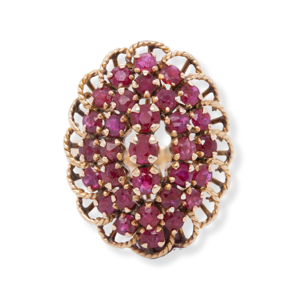 Ruby Cluster Cocktail Ring MCC Jewellery